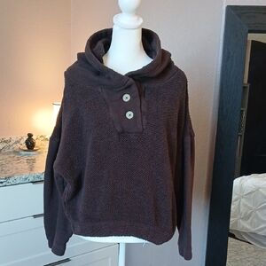 Vintage Havana 100% Cotton Hoodie Brown Batwing Size L Sweatshirt